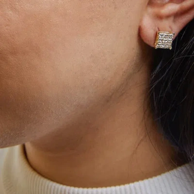 Haus Of Brilliance 14k Yellow Gold 1 1/2 Cttw Princess-cut Diamond Square Stud Earrings In Gold