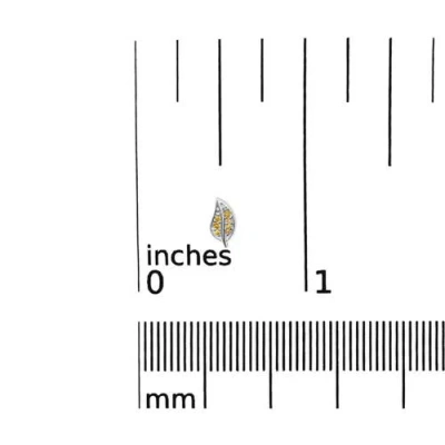 Haus Of Brilliance .925 Sterling Silver Yellow Diamond Accent Leaf Stud Earrings In Metallic