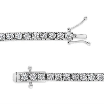 Haus Of Brilliance 14k White Gold 2.0 Ctw Miracle Set Lab Grown Diamond Illusion  Tennis Bracelet In White