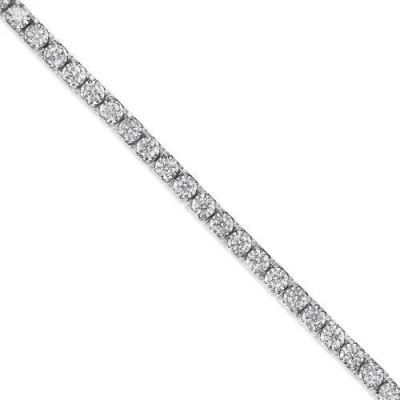 Haus Of Brilliance 14k White Gold 2.0 Ctw Miracle Set Lab Grown Diamond Illusion  Tennis Bracelet In White