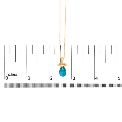 Haus Of Brilliance 14k Yellow Gold And Blue Quartz Pacifier Pendant Necklace In Gold