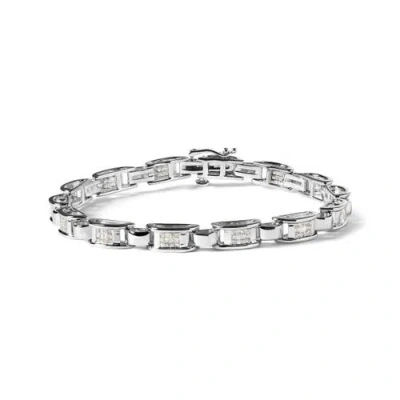 Haus Of Brilliance 14k White Gold 1.00 Cttw Princess-cut Diamond Link Bracelet In Metallic