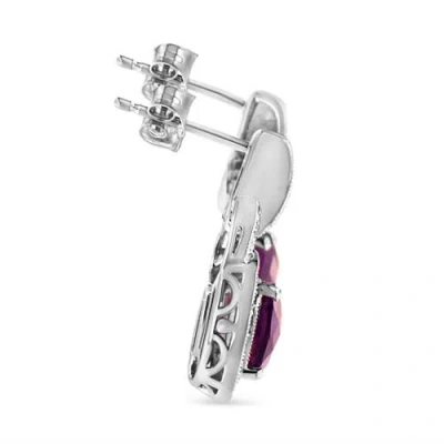 Haus Of Brilliance .925 Sterling Silver 8mm Natural Cushion Shaped Amethyst And Diamond Accent Halo With Push Back Dang In Purple