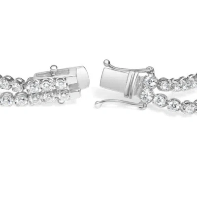 Haus Of Brilliance 18k White Gold 5 3/5 Cttw Natural Diamond Double Row Link Tennis Bracelet In Metallic