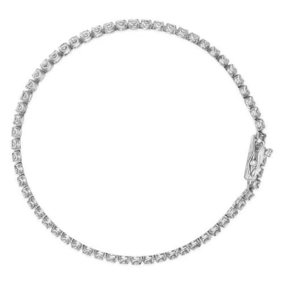 Haus Of Brilliance 18k White Gold 5 3/5 Cttw Natural Diamond Double Row Link Tennis Bracelet In Metallic