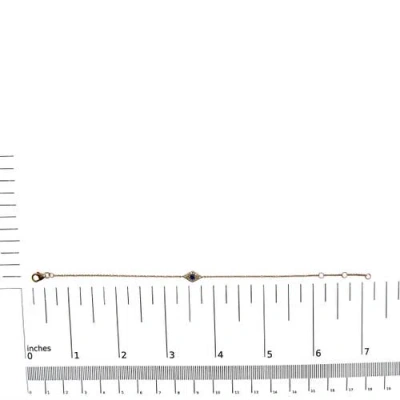 Haus Of Brilliance 10k Yellow Gold Blue Sapphire And Diamond Accent Evil Eye Station Link Bracelet In Yellow