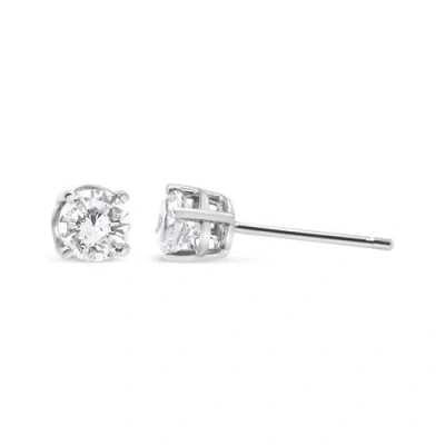 Haus Of Brilliance 14k White Gold 3/4 Cttw Lab Grown Diamond 4-prong Classic Stud Earrings In White