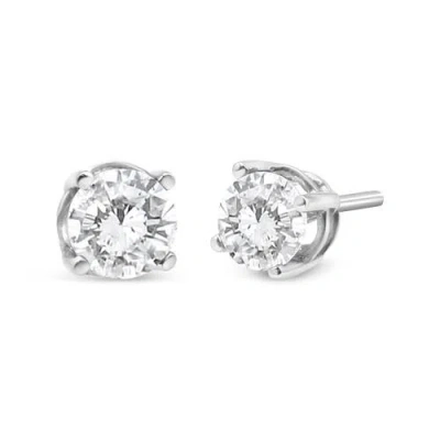Haus Of Brilliance 14k White Gold 3/4 Cttw Lab Grown Diamond 4-prong Classic Stud Earrings In White