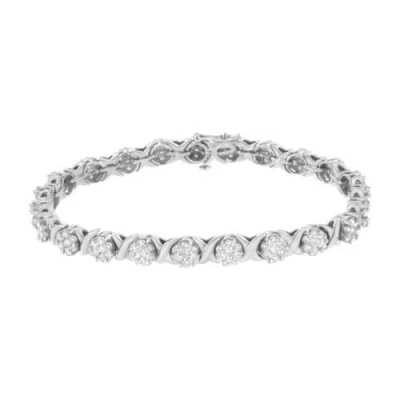 Haus Of Brilliance 14k 4.88 Ct. Tw. Diamond Link Bracelet In Silver
