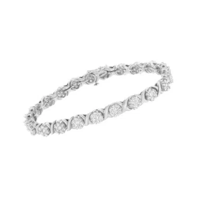 Haus Of Brilliance 14k 4.88 Ct. Tw. Diamond Link Bracelet In Silver