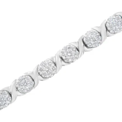 Haus Of Brilliance 14k 4.88 Ct. Tw. Diamond Link Bracelet In Silver