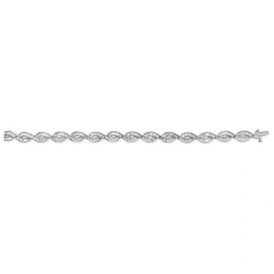 Haus Of Brilliance 14k White Gold 2.00 Cttw Channel Set Baguette Diamond Vintage Style Link Bracelet In Gray