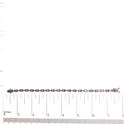 Haus Of Brilliance .925 Sterling Silver 8 1/2 Cttw Oval Shaped Purple Amethyst Link Bracelet In Pink