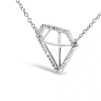 Haus Of Brilliance .925 Sterling Silver 1/7 Cttw Lab Grown Diamond Diamond Shaped Pendant Necklace - In White