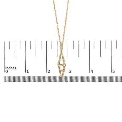Haus Of Brilliance 14k Yellow Gold 1.0 Cttw Diamond Studded Geometric Double Pyramid Pendant Necklac In Gold