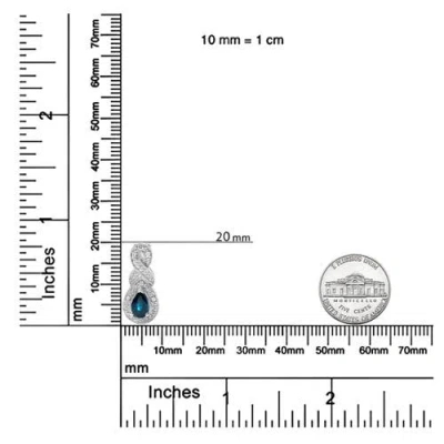 Haus Of Brilliance Silver 6x4mm Pear Sapphire And Diamond Accent Infinity Drop Pendant Necklace In Metallic