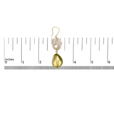 Haus Of Brilliance 14k Yellow Gold Citrine And Baroque Pearl Drop And Dangle Earrings In Yellow