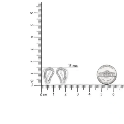 Haus Of Brilliance .925 Sterling Silver Pave-set Diamond Accent Horseshoe Hoop Earring In White