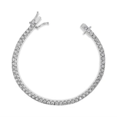 Haus Of Brilliance 14k White Gold 3.0 Cttw Miracle Set Round-cut Lab Grown Diamond Illusion 7" Tennis Bracelet In Multi