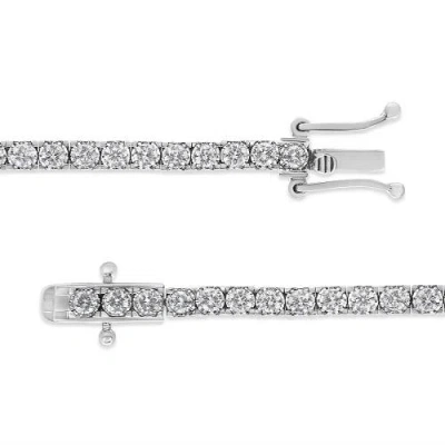 Haus Of Brilliance 14k White Gold 3.0 Cttw Miracle Set Round-cut Lab Grown Diamond Illusion 7" Tennis Bracelet In Multi