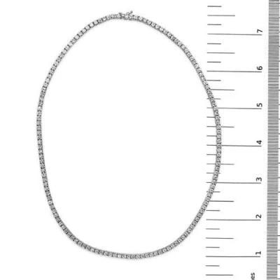 Haus Of Brilliance 14k 10.76 Ct. Tw. Lab-grown Diamond Tennis Necklace In Metallic
