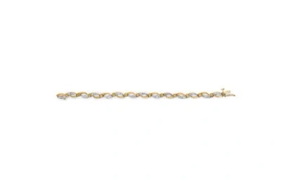 Haus Of Brilliance 10k Yellow And White Gold 1/2 Cttw Channel Set Diamond Infinity Link 7" Tennis Bracelet In Gold