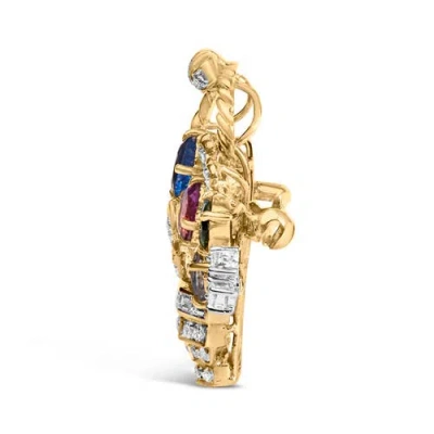 Haus Of Brilliance 18k Yellow Gold 1 1/10 Cttw Diamond And Mixed Gemstone Floral Bouquet Pendant And