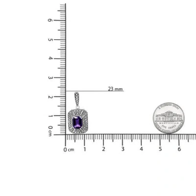 Haus Of Brilliance .925 Sterling Silver Diamond Accent And 7x5mm Purple Amethyst Stud Earrings In White