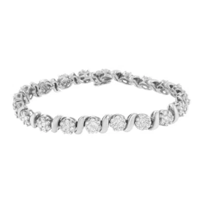 Haus Of Brilliance 14k 5.23 Ct. Tw. Diamond Link Bracelet In Metallic