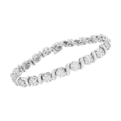 Haus Of Brilliance 14k 5.23 Ct. Tw. Diamond Link Bracelet In Metallic