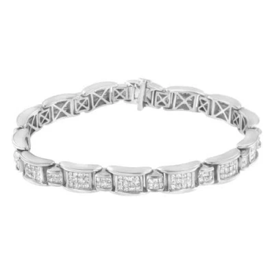 Haus Of Brilliance 14k White Gold 5cttw Diamond Alternating Station Tennis Bracelet In Metallic