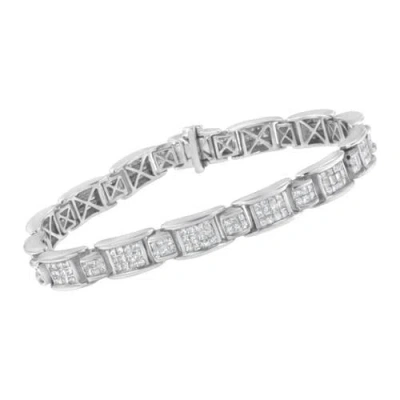 Haus Of Brilliance 14k White Gold 5cttw Diamond Alternating Station Tennis Bracelet In Metallic