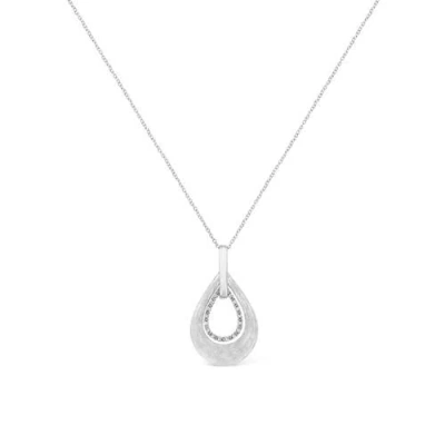 Haus Of Brilliance Silver Prong-set Diamond Accent Fashion Double Drop Design Pendant Necklace In Multi