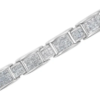 Haus Of Brilliance 14k White Gold 5cttw Diamond Alternating Station Tennis Bracelet In Metallic
