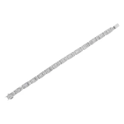 Haus Of Brilliance 14k White Gold 5cttw Diamond Alternating Station Tennis Bracelet In Metallic