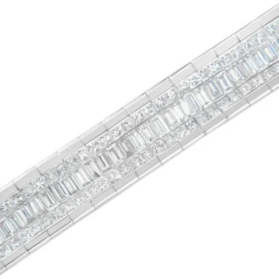 Haus Of Brilliance 14k 7.87 Ct. Tw. Diamond Link Bracelet In Metallic