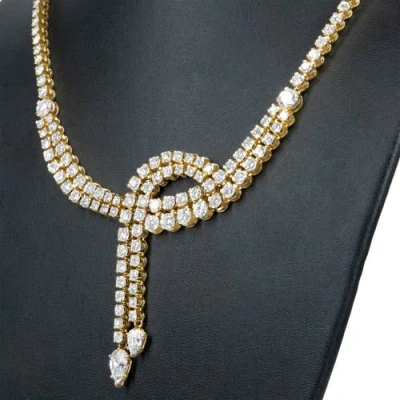 Haus Of Brilliance 14k Yellow Gold 17.0 Cttw Diamond Double Row Lariat Tennis Necklace In Yellow