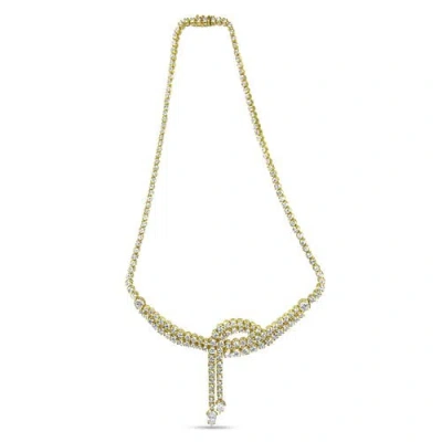 Haus Of Brilliance 14k Yellow Gold 17.0 Cttw Diamond Double Row Lariat Tennis Necklace In Yellow
