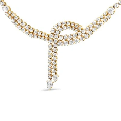 Haus Of Brilliance 14k Yellow Gold 17.0 Cttw Diamond Double Row Lariat Tennis Necklace In Yellow