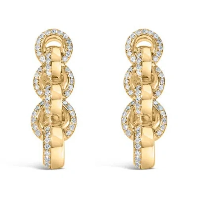 Haus Of Brilliance 14k Yellow Gold Plated Silver 3/4 Cttw Diamond Chain Link Drop Earrings In Gold