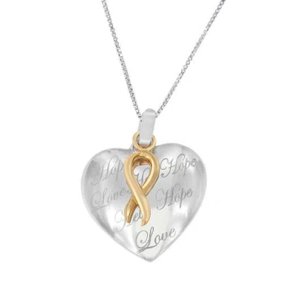 Haus Of Brilliance 10k Yellow Gold Over Silver Heart Pendant Necklace In Metallic