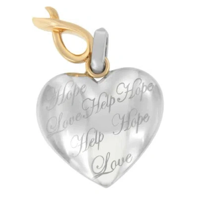 Haus Of Brilliance 10k Yellow Gold Over Silver Heart Pendant Necklace In Metallic