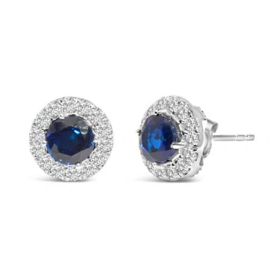 Haus Of Brilliance 14k White Gold 3.0 Cttw Lab-grown Diamond Halo Stud Earrings In Metallic