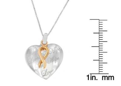 Haus Of Brilliance 10k Yellow Gold Over Silver Heart Pendant Necklace In Metallic