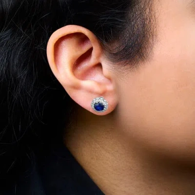 Haus Of Brilliance 14k White Gold 3.0 Cttw Lab-grown Diamond Halo Stud Earrings In Metallic