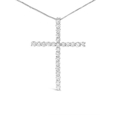 Haus Of Brilliance 14k White Gold 2.0 Cttw Lab Grown Diamond Cross Inch Pendant Necklace In Metallic