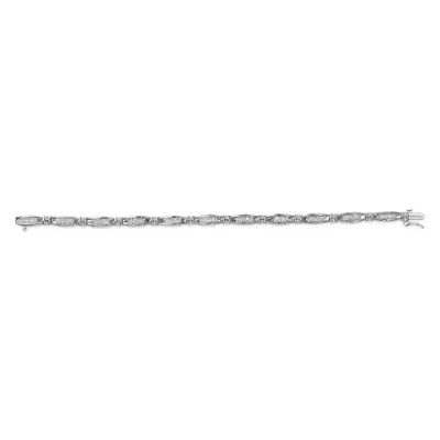 Haus Of Brilliance 14k White Gold 2.0 Cttw Princess And Round Diamond Bar And Link Bracelet In Metallic