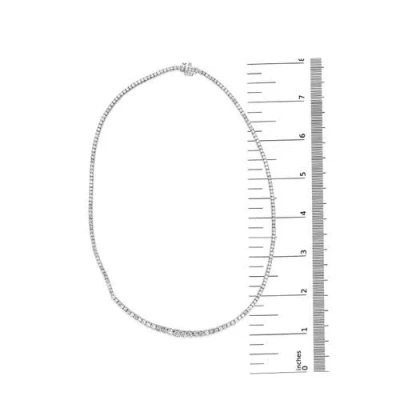 Haus Of Brilliance 14k White Gold 10.0 Cttw Graduated Lab-grown Diamond Tennis Necklace In Metallic