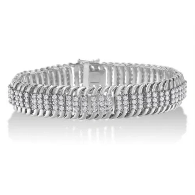 Haus Of Brilliance 14k White Gold 5.0cttw Diamond S Wave Serpentine Tennis Bracelet In Gray