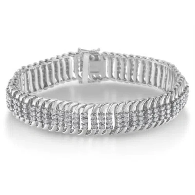 Haus Of Brilliance 14k White Gold 5.0cttw Diamond S Wave Serpentine Tennis Bracelet In Gray